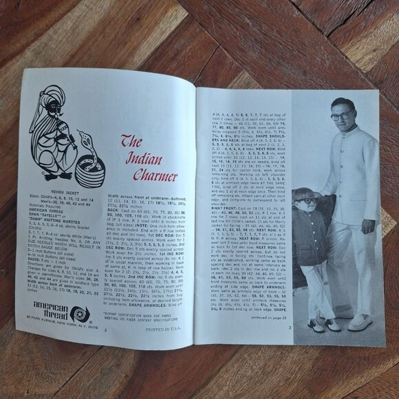 Family‎ Sports Knit Crochet Star Booklet 219 American Thread Learn Indian Nehru - Picture 6 of 7